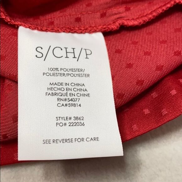 Cabi 3862 Long Sleeve Knot Dots Blouse Red Small - Picture 7 of 9